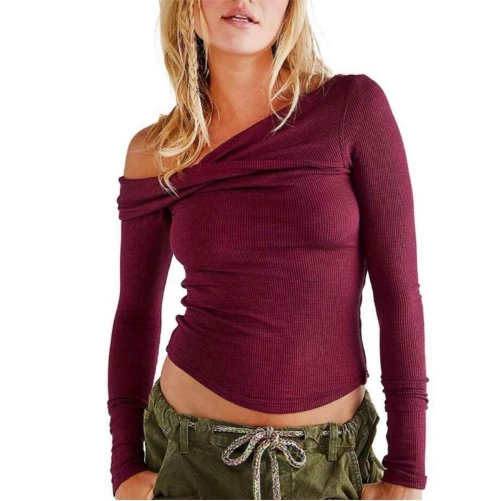 Free People Addie Off the Shoulder Top, Sz M, NWT